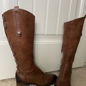 Sam Edelman brown leather knee boots.